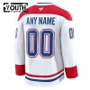 Barn Ishockey Montreal Canadiens tröja med eget tryck Fanatics Premium 2024-25 Vit Borta
